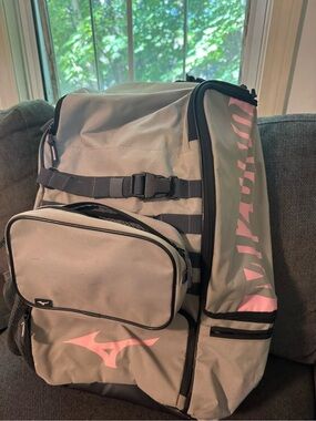 Mizuno Gray & Pink Softball Backpack